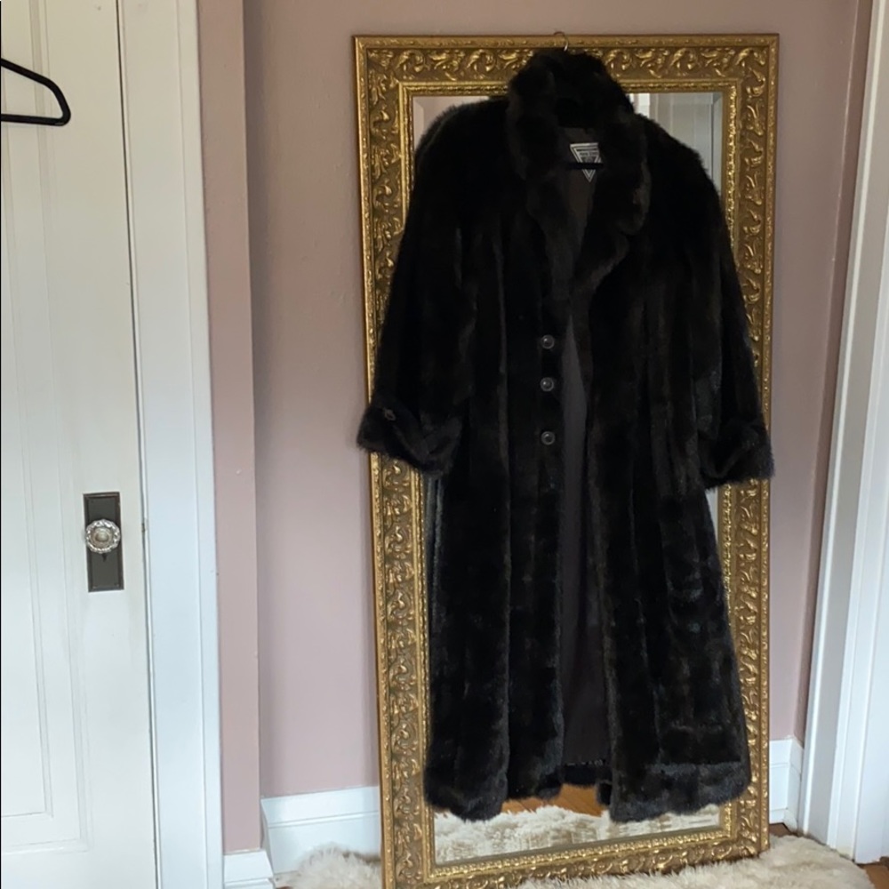 Vintage Faux Fur Trench Coat